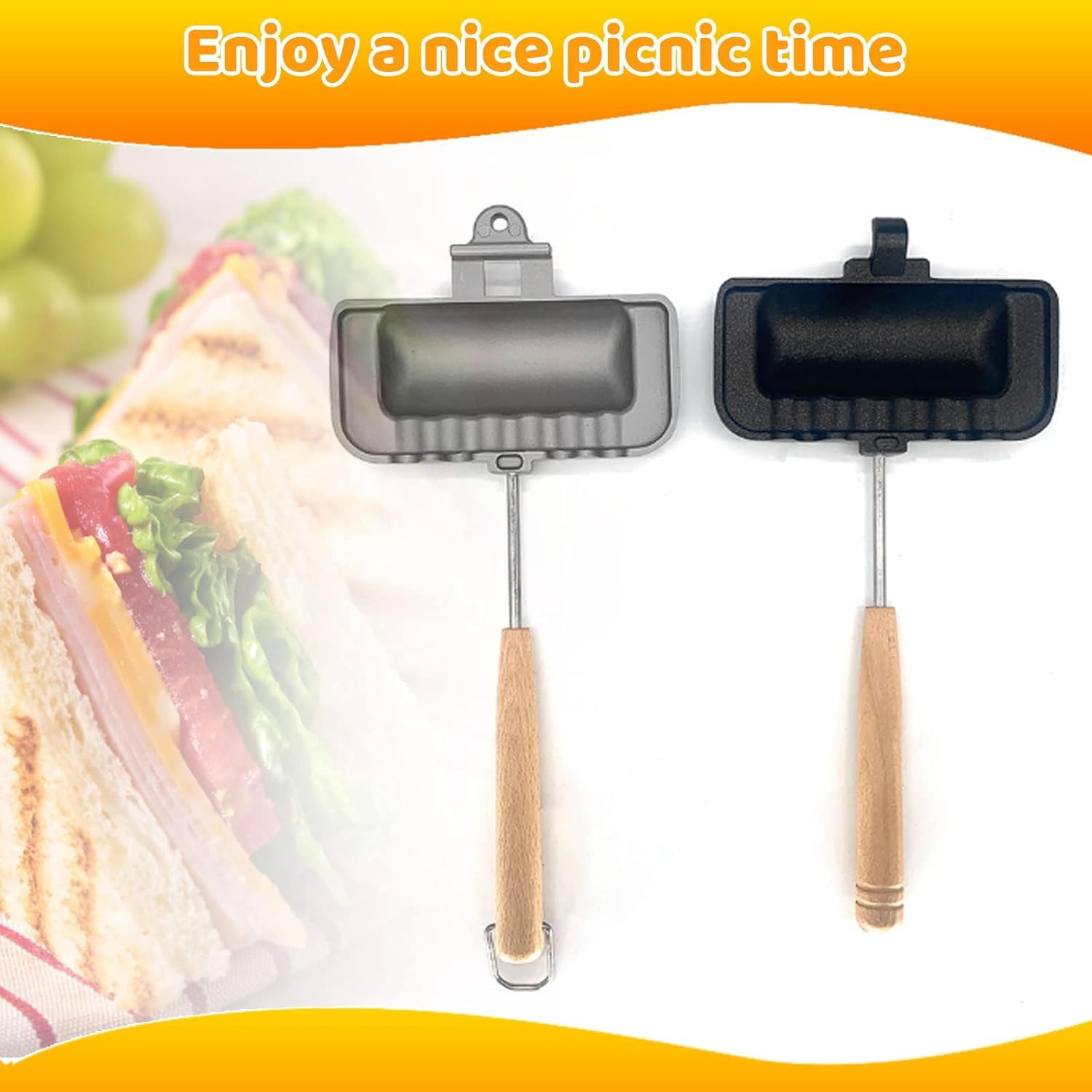 Breakfast Sandwich Maker - Hot Sandwich Maker, Double-Sided Sandwich Baking