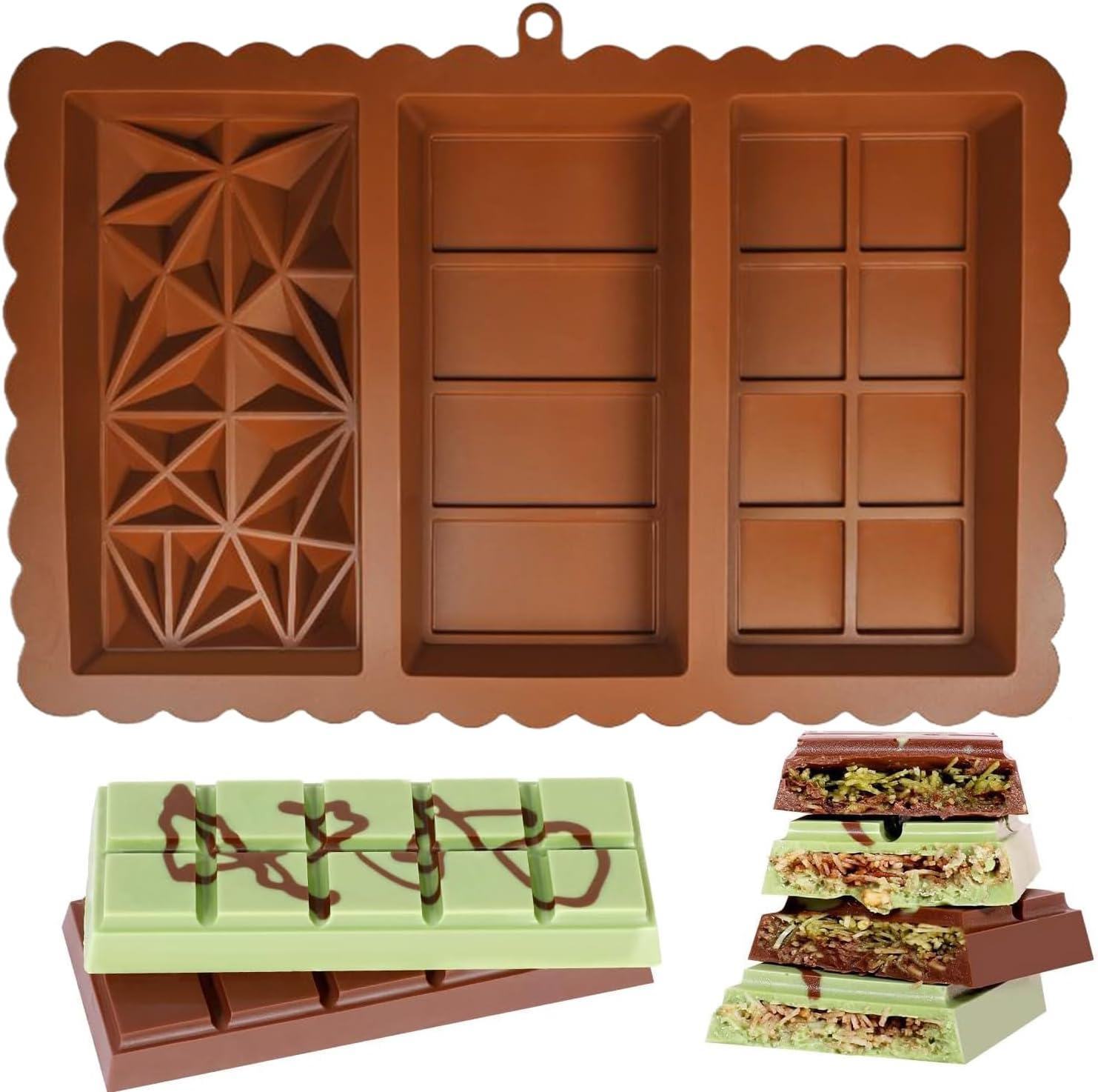 Silicone Mold Baking - Silicone chocolate bar molds, rectangular non-stick