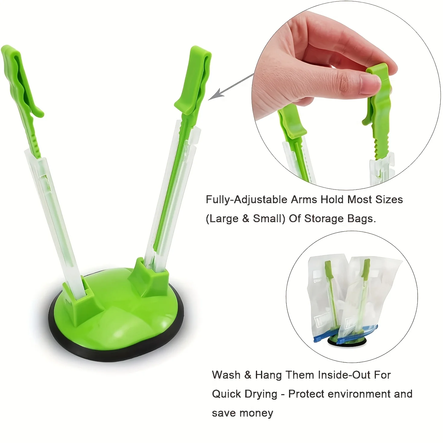 Zipper Bag Holder Plastic Adju - Kitchen Gadgets Rack Storage reseña y precio
