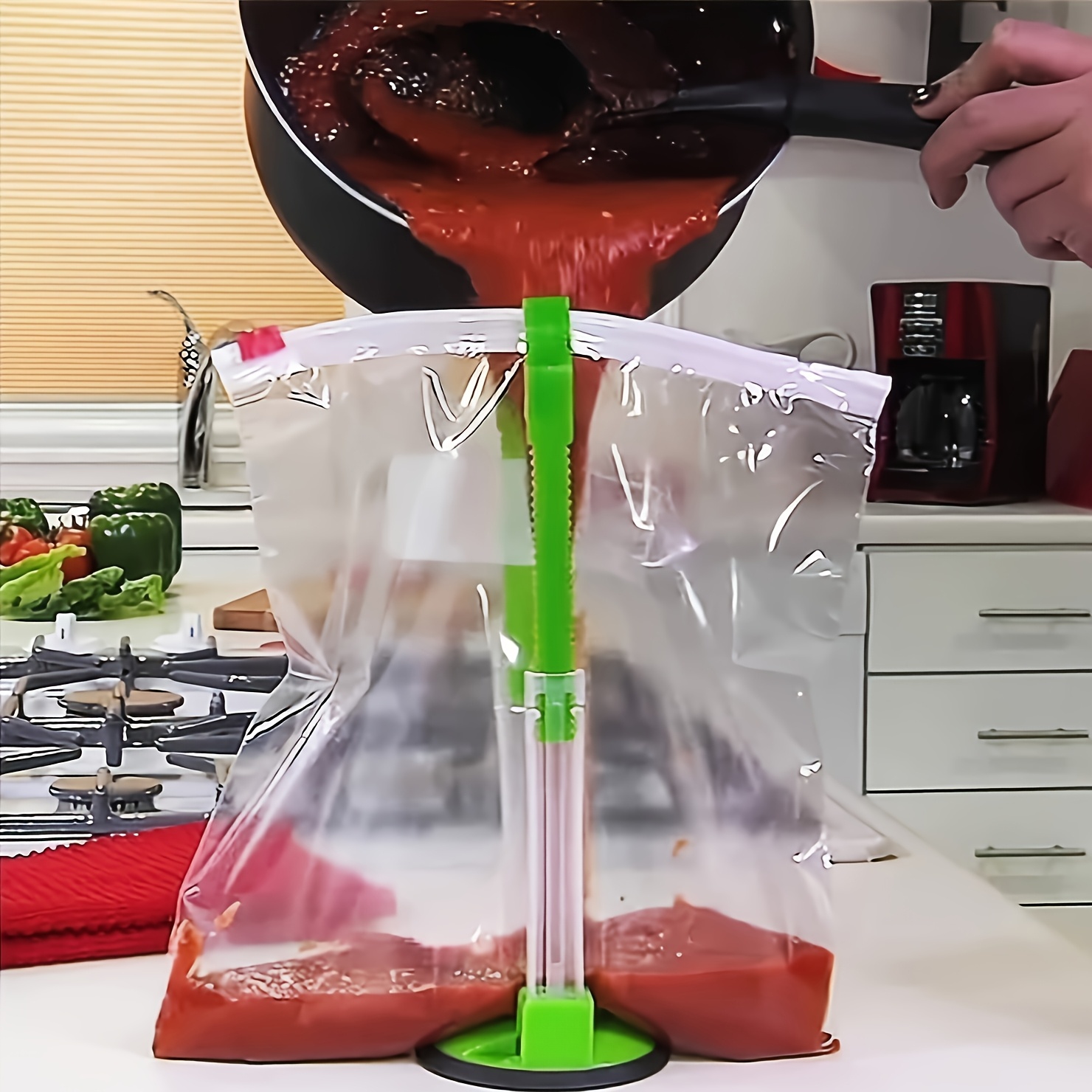 Zipper Bag Holder Plastic Adju - Kitchen Gadgets Rack Storage reseña y precio