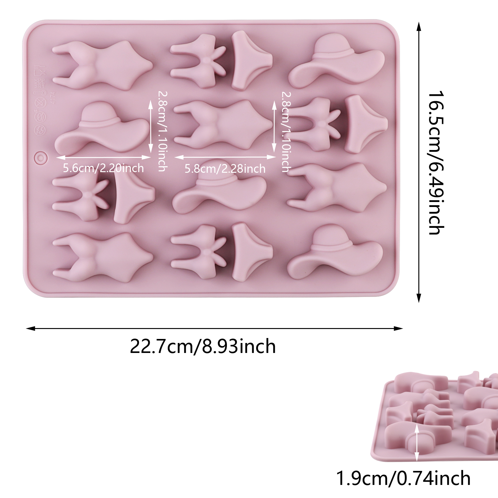 A Summer-Themed Beach Bikini M - Silicone Mold Baking reseña y precio