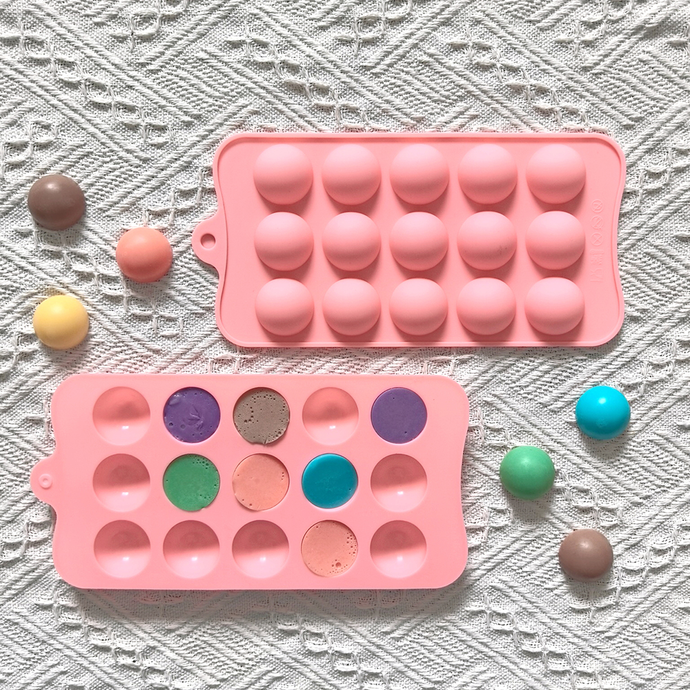 15 cavity semi-circular chocol - Silicone Mold Baking reseña y precio