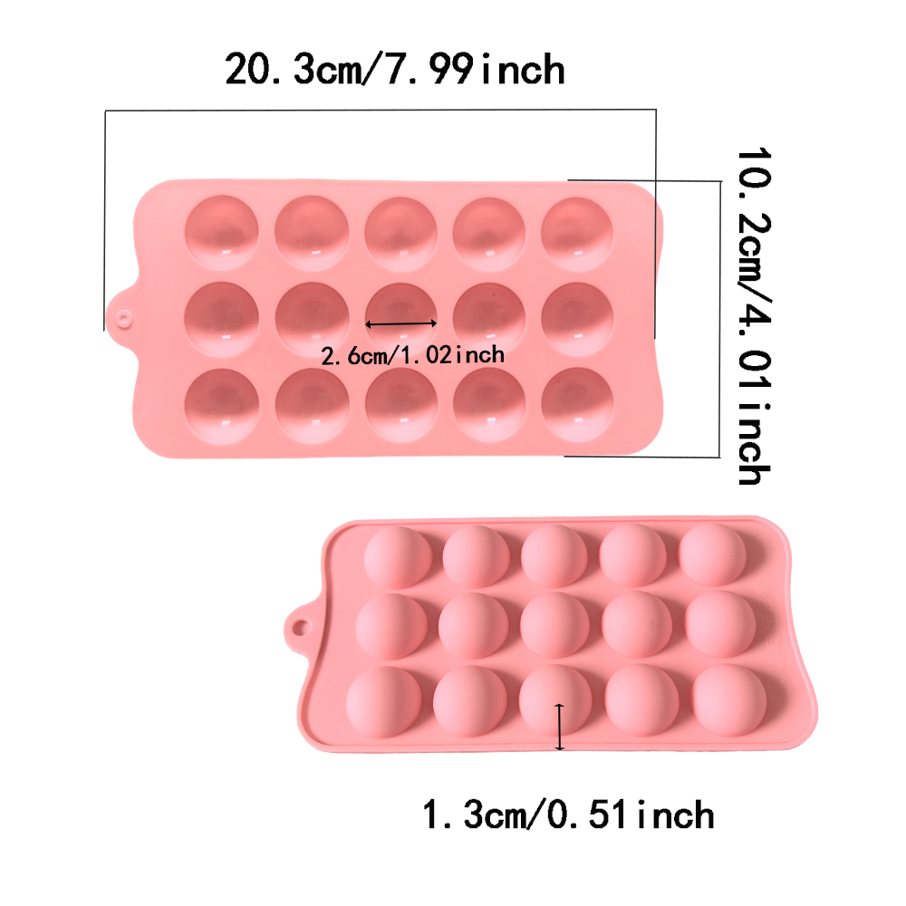 15 cavity semi-circular chocol - Silicone Mold Baking reseña y precio