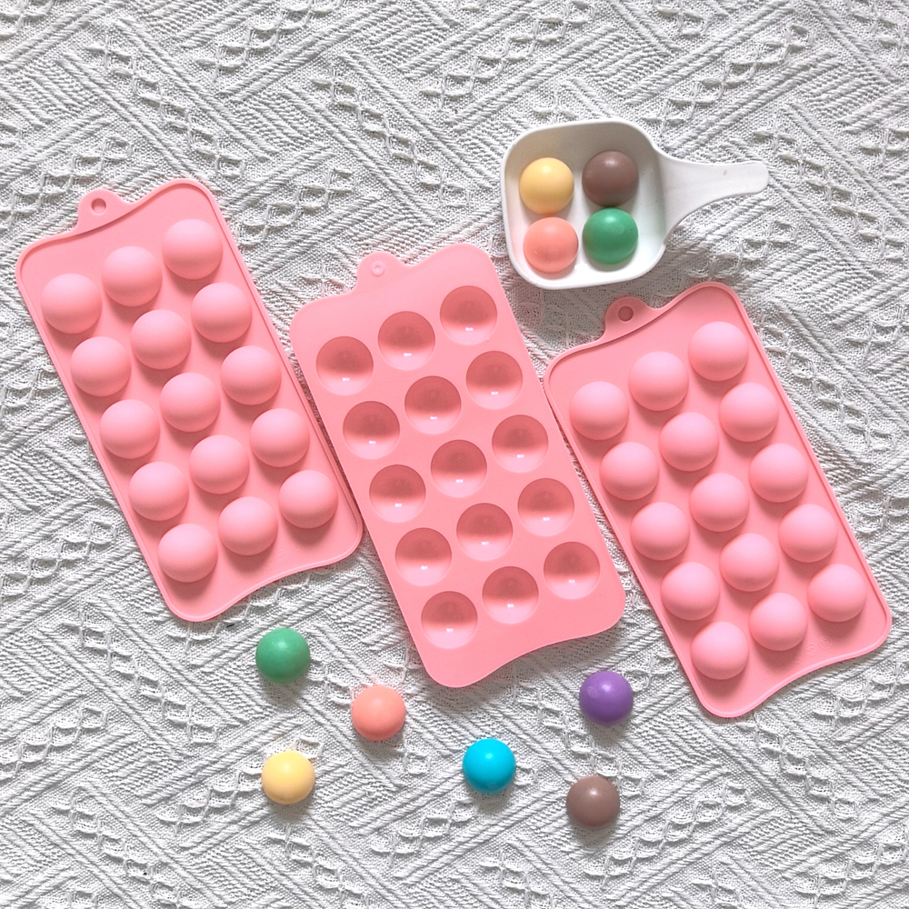 15 cavity semi-circular chocol - Silicone Mold Baking reseña y precio