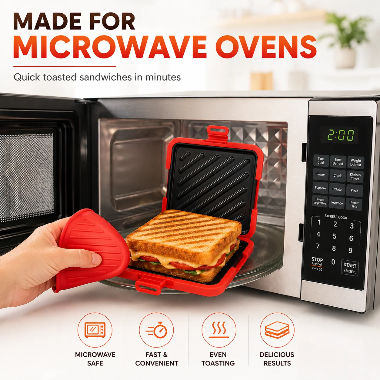 Microwave Sandwich Maker Non S - Breakfast Sandwich Maker reseña y precio