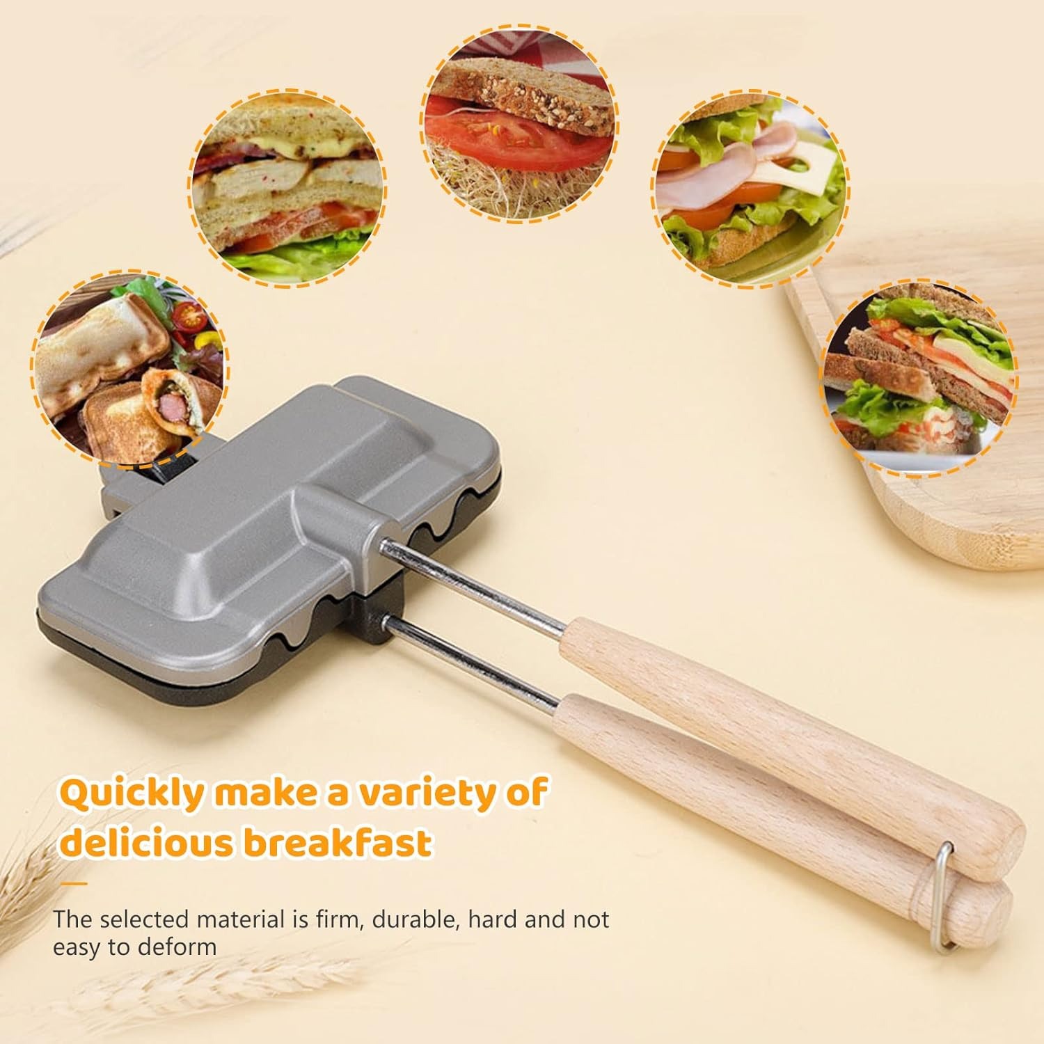 Hot Sandwich Maker, Double-Sid - Breakfast Sandwich Maker reseña y precio