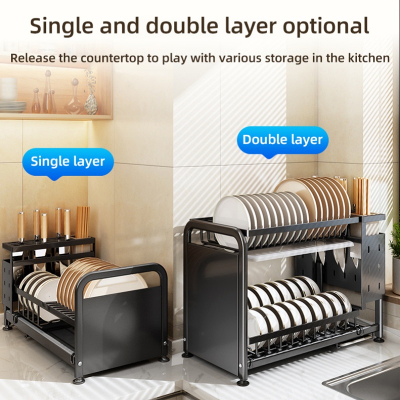 2-layer Dish Drying Rack Multi - Kitchen Gadgets Rack Storage reseña y precio