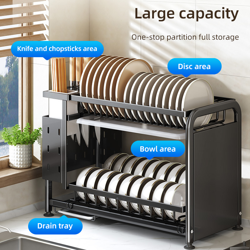 2-layer Dish Drying Rack Multi - Kitchen Gadgets Rack Storage reseña y precio