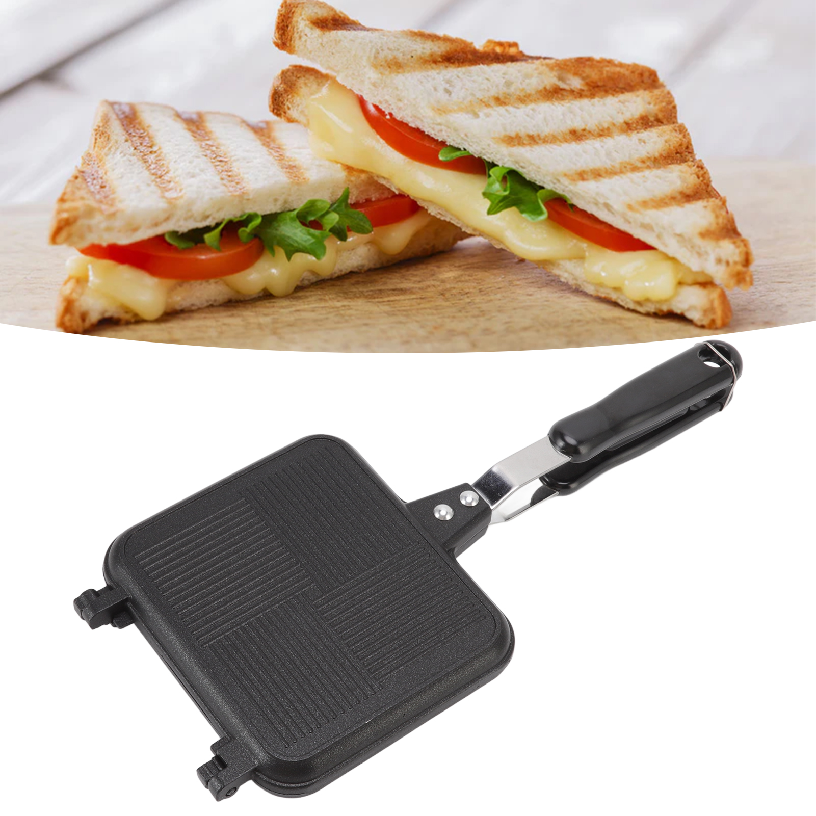 Double-Sided Non-Stick Sandwic - Breakfast Sandwich Maker reseña y precio