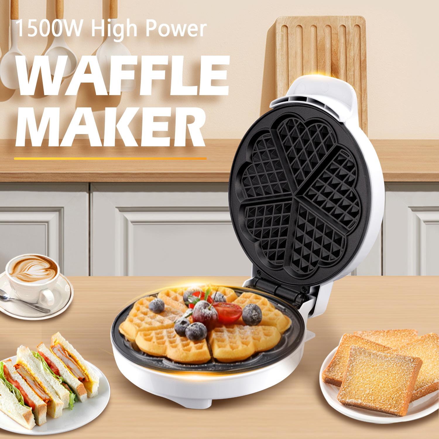 Breakfast Waffle Molds Egg Cak - Breakfast Sandwich Maker reseña y precio