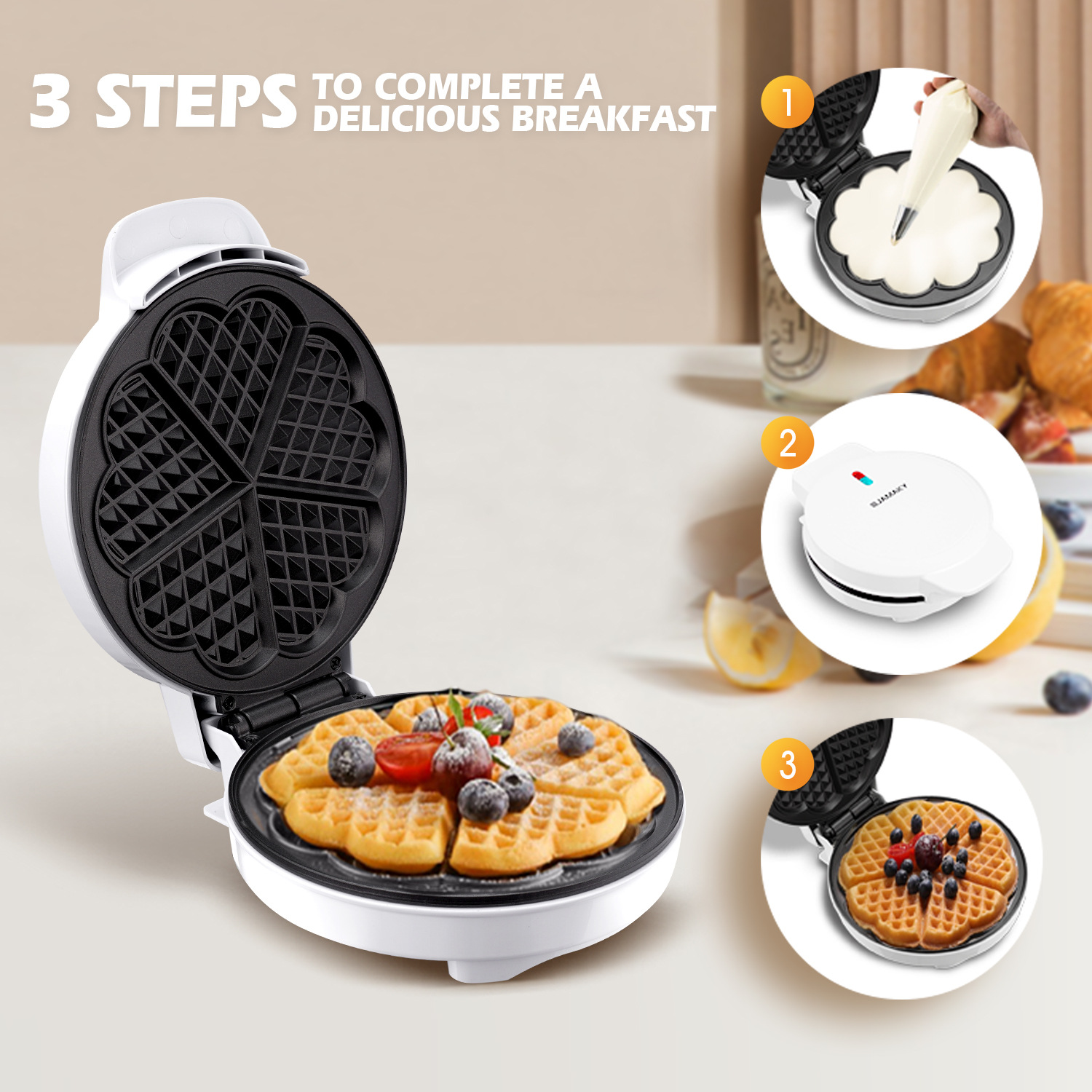 Breakfast Waffle Molds Egg Cak - Breakfast Sandwich Maker reseña y precio