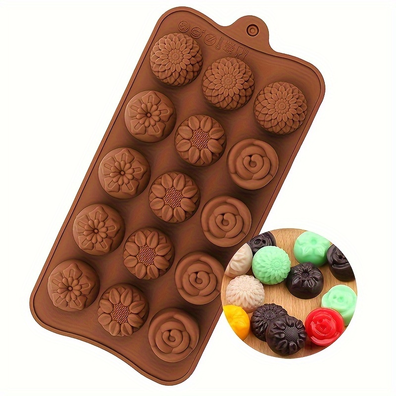 4 Flower-Shaped Chocolate Cand - Silicone Mold Baking reseña y precio