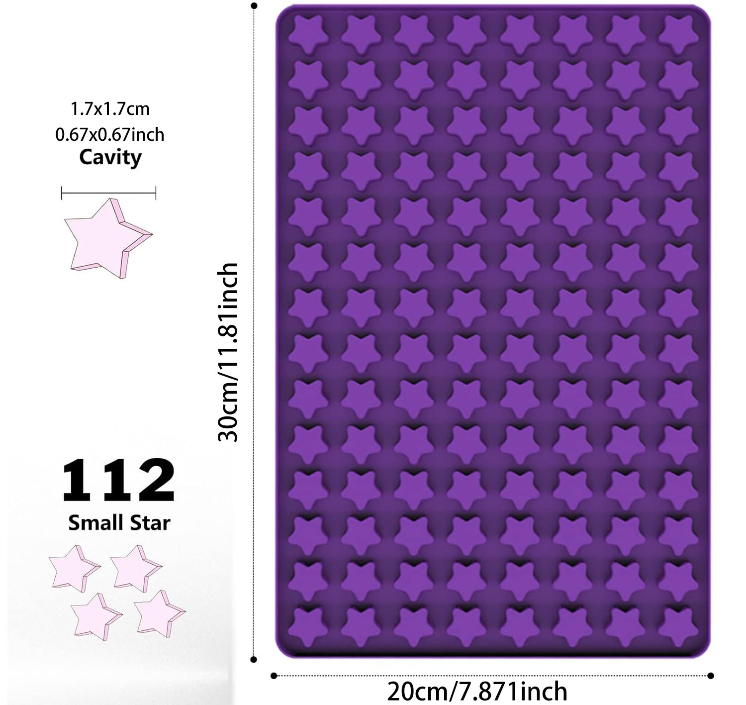 112 Cavity Mini Star Silicone  - Silicone Mold Baking reseña y precio