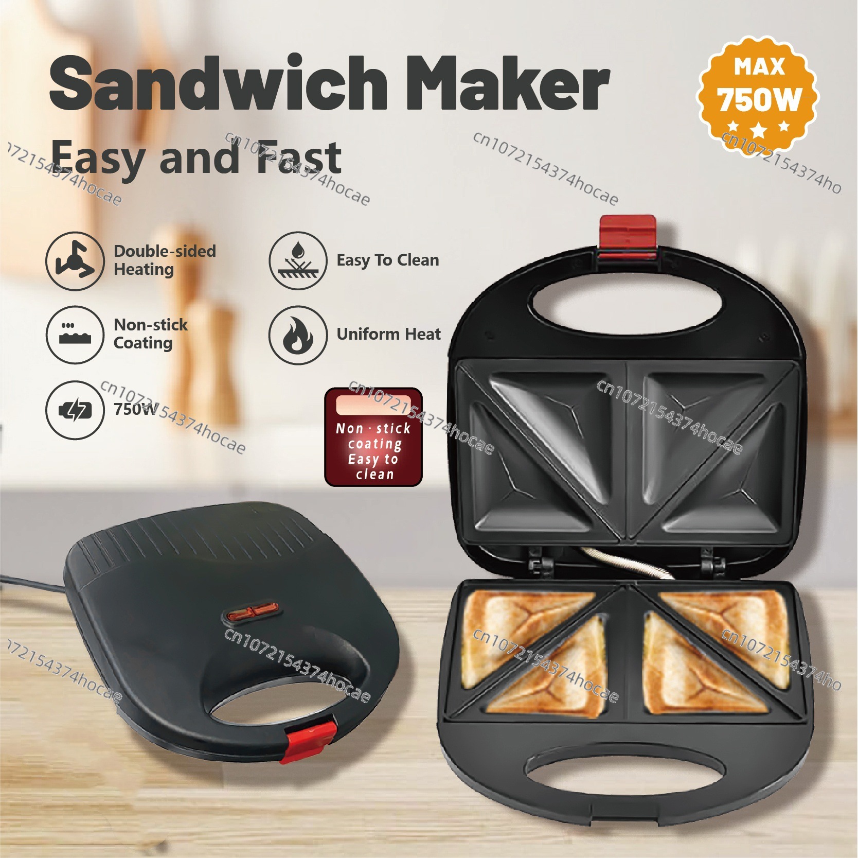 110V Sandwich Breakfast  Barbe - Breakfast Sandwich Maker reseña y precio