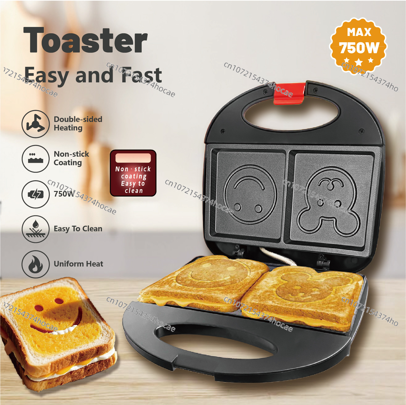110V Sandwich Breakfast  Barbe - Breakfast Sandwich Maker reseña y precio