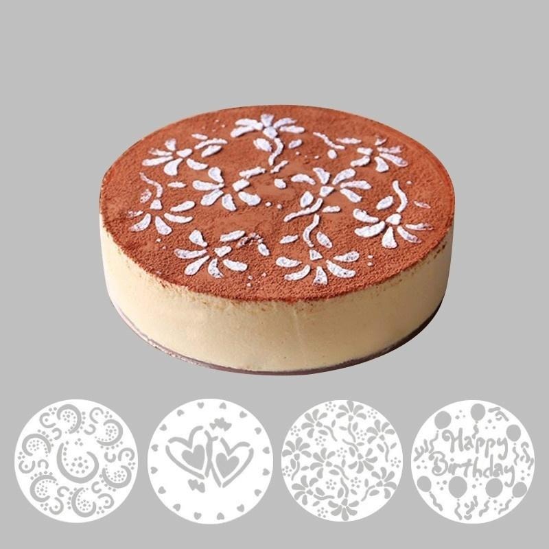 4Pieces/lot Cake Stencils Latt - Silicone Mold Baking reseña y precio
