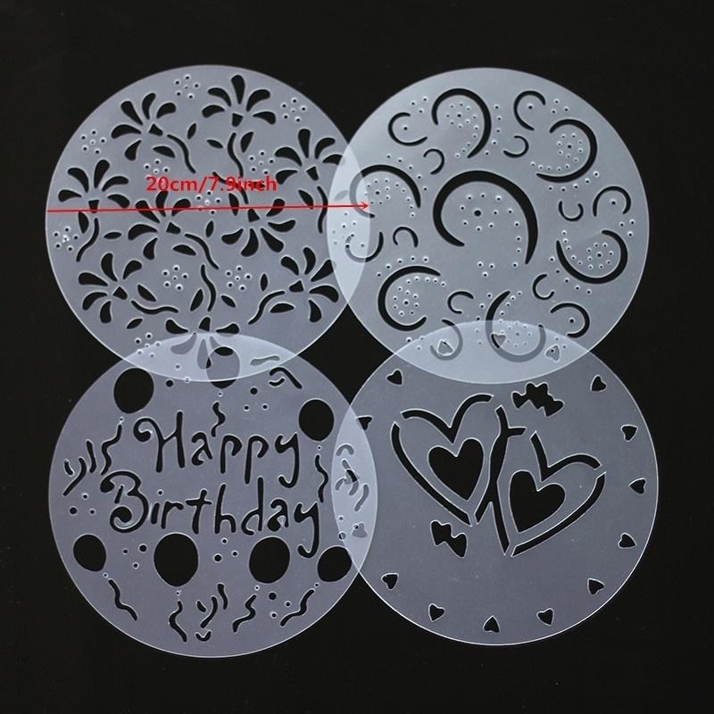 4Pieces/lot Cake Stencils Latt - Silicone Mold Baking reseña y precio