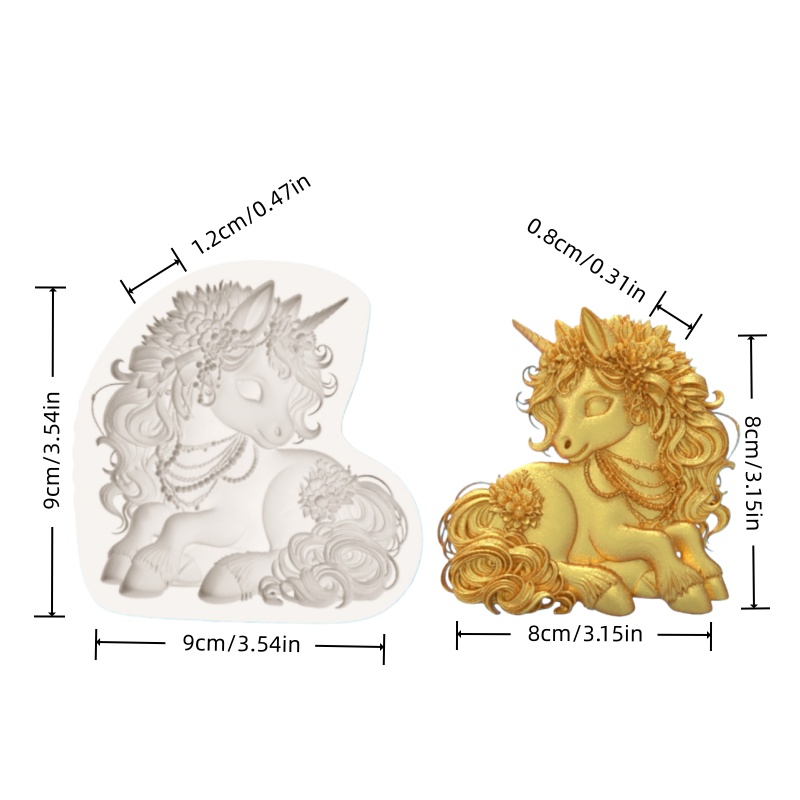 Luxurious Decorative Unicorn A - Silicone Mold Baking reseña y precio