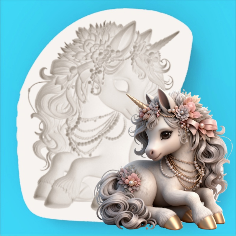 Luxurious Decorative Unicorn A - Silicone Mold Baking reseña y precio