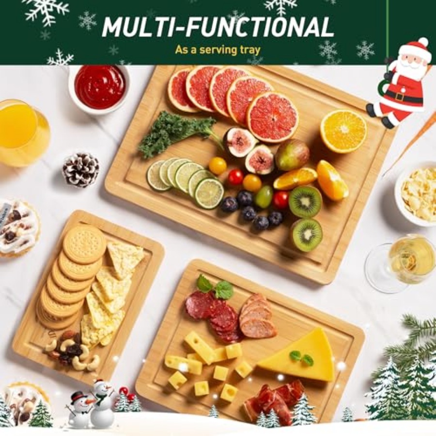 Bamboo Cutting Board Set Non S - Kitchen Gadgets You Must Have reseña y precio