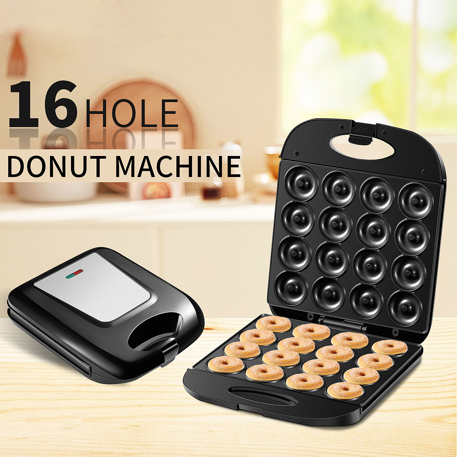 Large 16-Hole Donut Maker Hous - Breakfast Sandwich Maker reseña y precio
