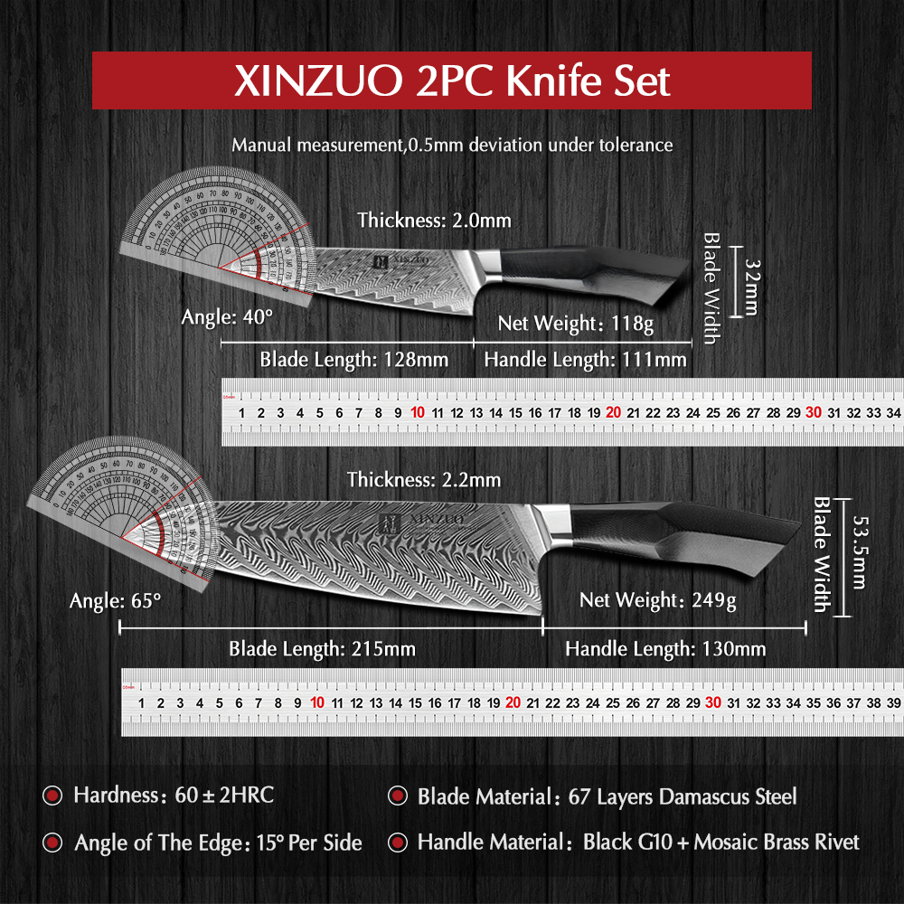 XINZUO 2PCS Kitchen Knives Set - Kitchen Gadgets For Chefs reseña y precio