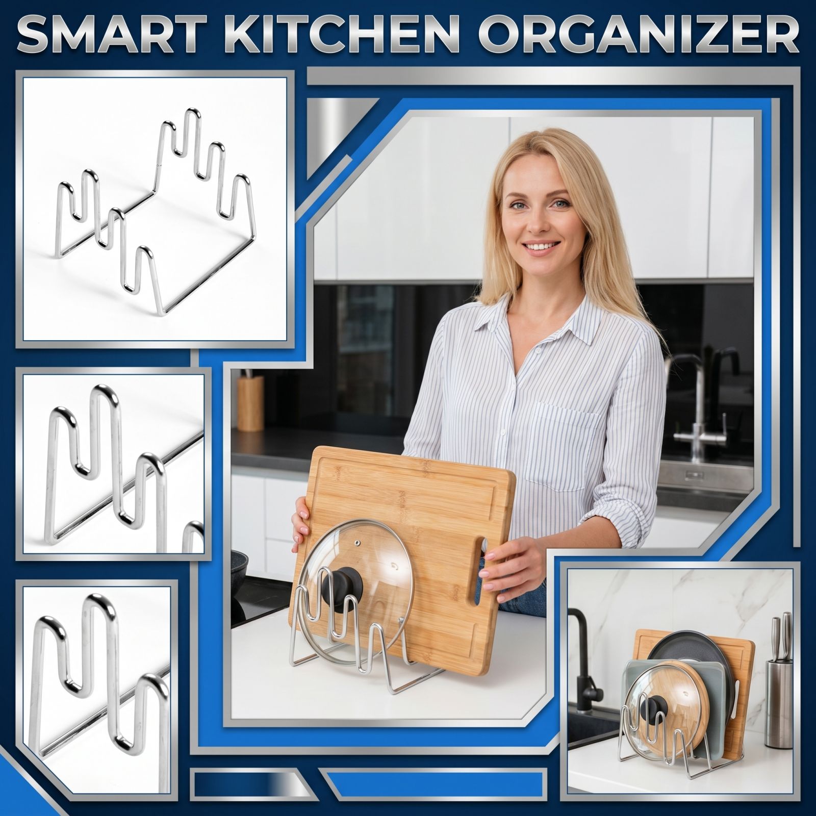 Cutting Board Holder Kitchen S - Kitchen Gadgets Rack Storage reseña y precio