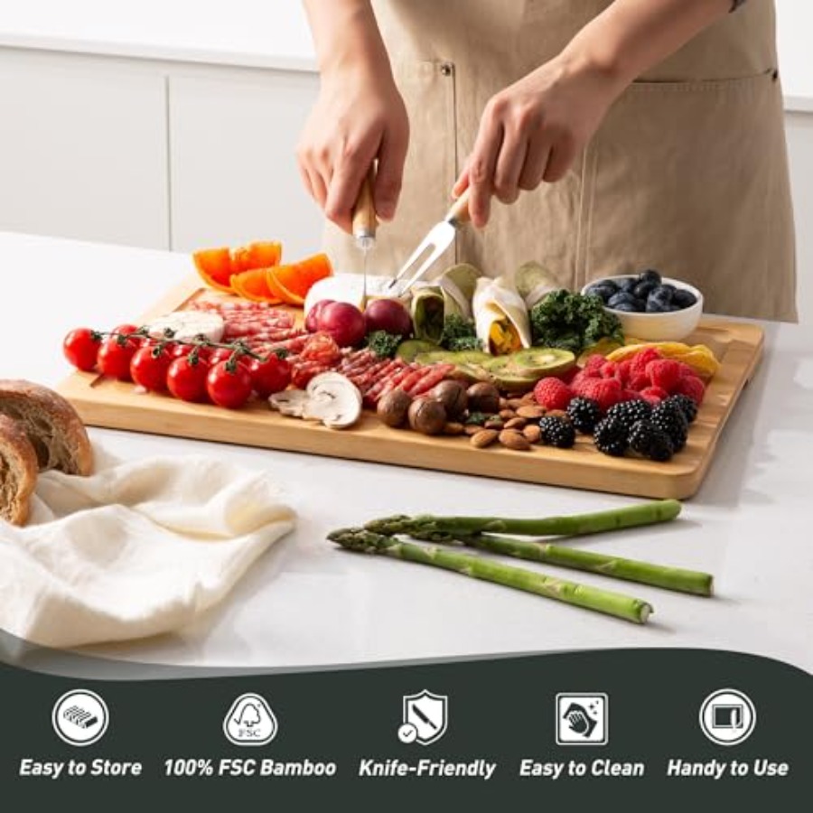 Bamboo Cutting Board Set Non S - Kitchen Gadgets You Must Have reseña y precio